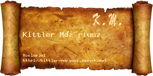 Kittler Máriusz névjegykártya